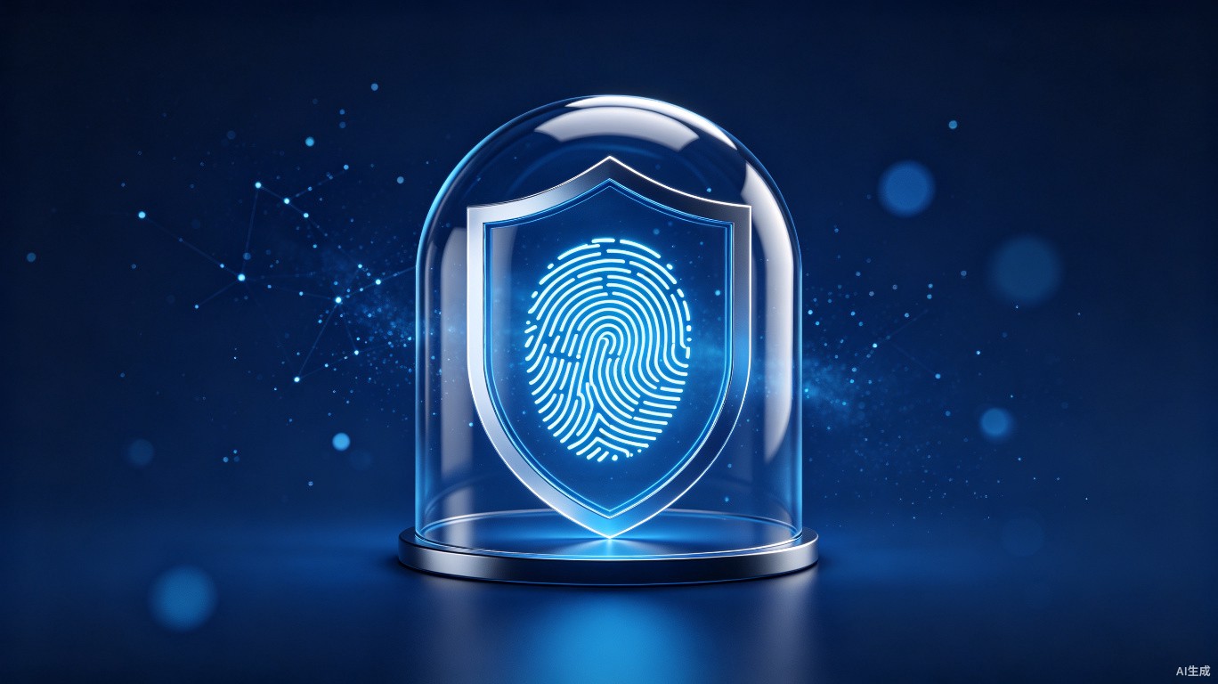 A glowing digital shield representing data privacy and security